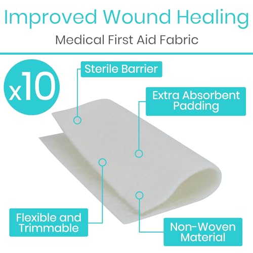 ViveCare Silver Calcium Alginate Wound Dressing (10 Pack)- Sterile 2x2 2x2 (10 Pack)