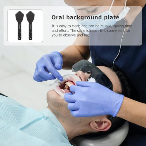 2 Pcs Dental Photography Board Intraoral Photo Contrast Board for Oral Photography Black Background for Clinic and Home Use Smooth Edges 8.66 X 2.75 X 0.23 in