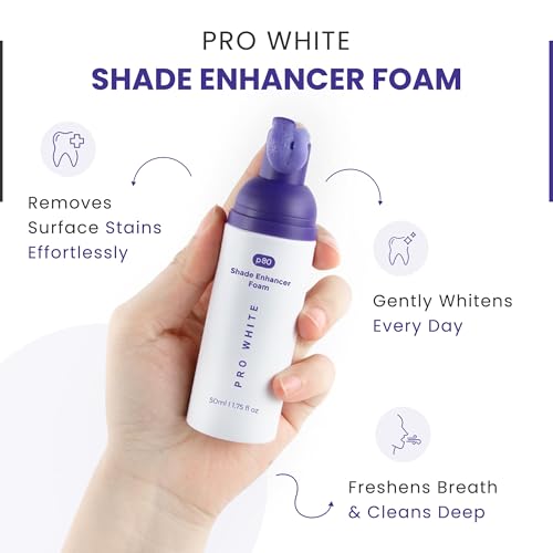 Pro White Whitening Foam - Tooth Whitening Foams for a Clean & Radiant Smile - Enhancer with Gentle Formula Ideal for Everyday Use - Refresh Your Smile with Easy-to-Use Whitening Foam - 1.75 OZ - 2 Pc 1 Count (Pack of 2)