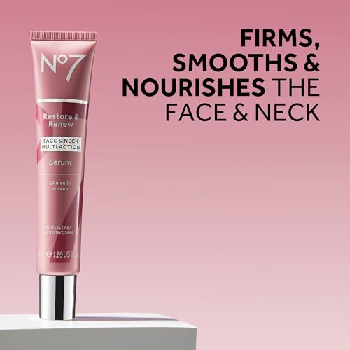 No7 Restore & Renew Sculpting Serum for Face & Neck, 1.69 Oz 1.69 Fl Oz (Pack of 1) Tube