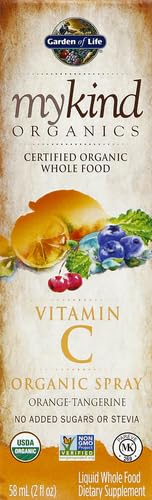 Garden of Life Organics Vitamin C Spray for Kids and Adults - Orange Tangerine,Vitamin C Supplement,Antioxidant for Immune Support and Skin Health,2 fl oz Liquid Drops,(Pack of 2) Orange-Tangerine 2 Fl Oz (Pack of 2)