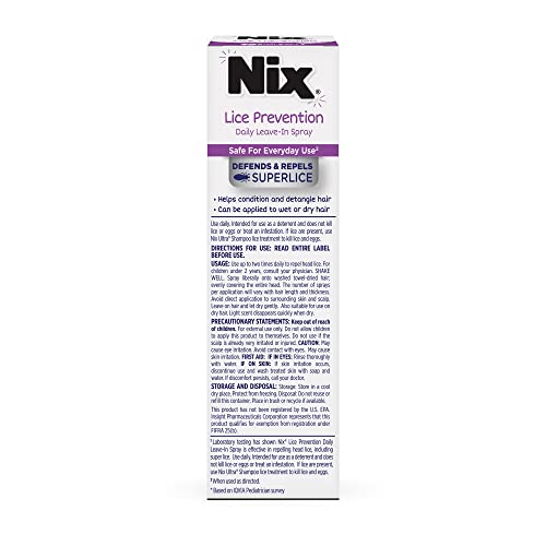 Nix Lice Removal Kit with Treatment Hair Solution, Comb & Home Spray Plus Prevention Daily Leave-in Spray, 6 fl oz