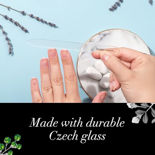 butter London Glass Nail File, Signature Glass Collection - Professional Nail Filers for Natural Nails - Salon Quality Manicure Pedicure Tool & Products for Fingernails & Toenails