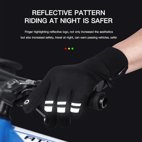 Winter Warm Gloves for Men Women - Windproof and Waterproof Thermal with Touchscreen Fingers for Cold Weather Outdoor Work, Cycling, Biking, Driving, Hiking, Running Black Large