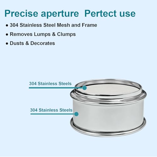 2.36" (6cm) Full 304 Stainless Steel Mini Lab Sieve, 300 Mesh(0.052mm) 300 Mesh(0.052mm)/Ф2.4in(6CM)