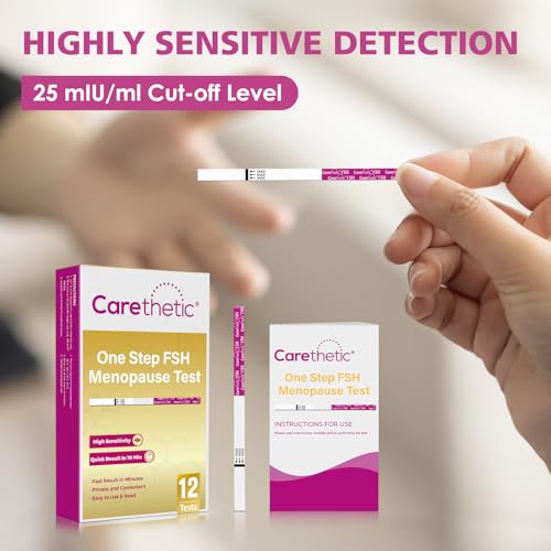 [12 Pack] Carethetic FSH Menopause Test Strips - Rapid At-Home Menopause Stage Test Kit, High-Sensitivity FSH Detection