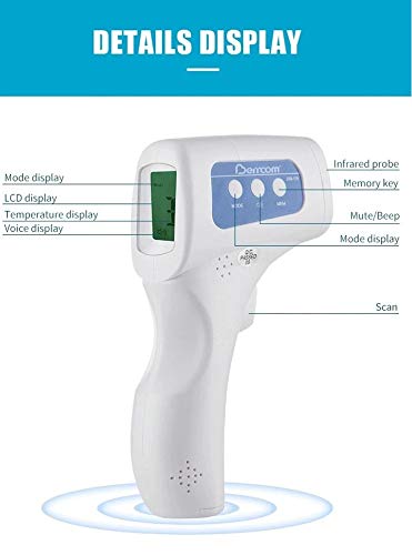Berrcom No-Contact Infrared Forehead Thermometer Baby Fever Check Thermometer 4 in 1 Multi Fever Alarm Memory Recall for Kids Infant Adult (3 Pack)