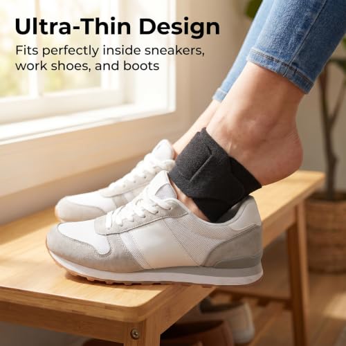 Hammer Toe Corrector for Men & Women, Adjustable Toe Straightener with Touch Fastener & Iron Support Plate, Pain Relief for Curled, Bent, or Overlapping Toes, Fits Most Footwear (Black, 1 Pack)