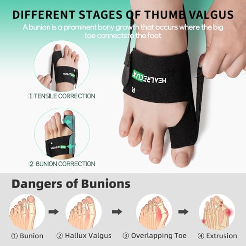 Healrecux Bunion Corrector for Women Men Big Toe, 1 Pair Green