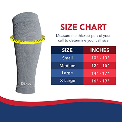 Dr. Arthritis Calf Compression Sleeves for Men and Women, Doctor Developed Calf Wrap & Leg Support, Medical, Varicose Veins & More (X Large, Grey, 1 Pair) X-Large