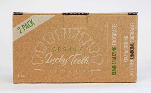 Lucky Teeth Oil-Based Toothpaste, Fluoride Free, Glycerin Free, Charcoal and Regular, Glass 4.5 OZ- 2 Pack 4.5 Ounce (Pack of 2) Mixed