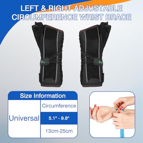 Wrist Brace with Thumb Support (Black, One Size, Right Hand)