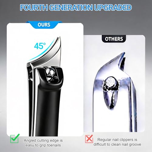 Angled Ingrown Toenail Clippers for Men Women,Sharp Nail Clippers with File
