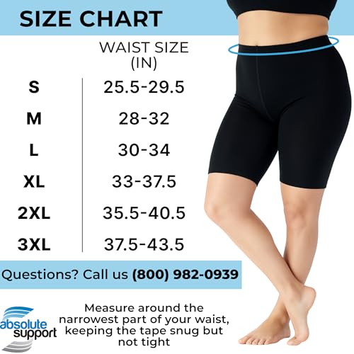 ABSOLUTE SUPPORT Women Medical Compression Shorts 20-30mmHg 3X-Large Plus Black