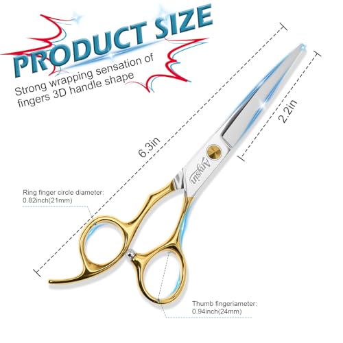 Professional Hair Cutting Scissors, Barber Shears with Razor Sharp Handcrafted Blades, Premium Stainless Steel for Salon Quality Home Use & Gift Box 5.5 inch