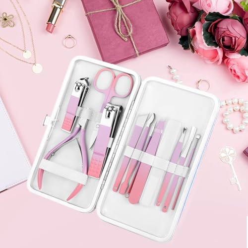Aceoce Professional Manicure Pedicure Set Nail Clippers Kit Gifts for Women