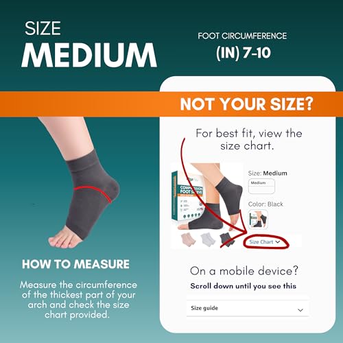 PhysFlex Ankle Brace Support - Ankle Compression Sleeve - Foot Brace for Women & Men - Tendonitis & Arthritis Ankle Brace Sports Running, Plantar Fasciitis Relief & Stabilizing Ankle Wrap Solid Black Medium 1-PAIR
