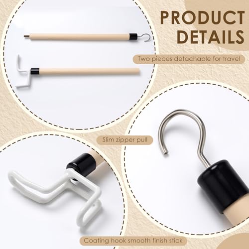 Geelin 4 Pcs 27'' Dressing Stick for Elderly Disabled, Long Reach 27''