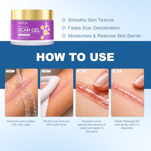 Scar Cream,Silicone Scar Gel,Helps Reduce Surgical Scars,Acne,Burn,Keloids Bump,Stretch Marks, Advanced Scar Removal Cream for Old and New Scars(1.69oz) 1.69 Ounce