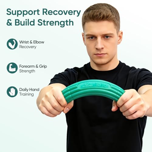 FitBeast Flex Therapy Bars and Therapy Putty Set, Hand Therapy and Grip Strength Training for Finger, Wrist & Forearm Exercise