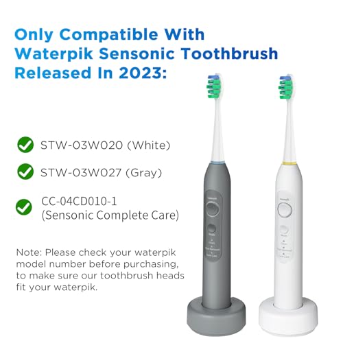 Replacement Brush Heads for Waterpik Sensonic Complete Care Toothbrush White(pack of 10)