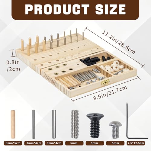 Foldable Wooden Pegboard for Finger Dexterity,43-Holes Peg Board for Occupational Therapy,Multi-Functional for Rock Climbing,Athletes,Musicians and Therapy