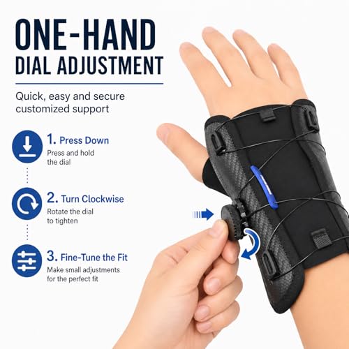 Carpal Tunnel Wrist Brace with Adjustable Knob, Right Small Right Hand Small-Right Hand