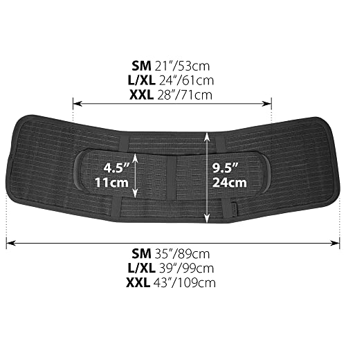 ORTONYX Abdominal Binder Waist and Lower Back Support Belt for Women & Men L/XL (up to 40") Black