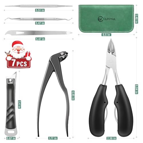 Upgrade Long Handled Toenail Clippers for Seniors with Lock, Large Toe Nail Clippers for Thick Toenails for Men Women, Wide Opening Slanted Fingernail Clippers with Catcher Precision Nail Cutter Set