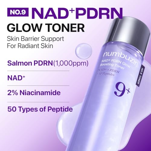 numbuzin No.9 NAD+ Salmon PDRN Toner, Glass Skin Hydrating Toner with Peptides & Niacinamide, Instant Plumping, Firming & Anti-Aging Korean Skincare, 5.07 fl oz 5.07 Fl Oz (Pack of 1)