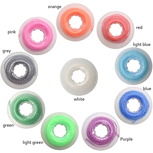 10 Pcs Dental Orthodontic Elastic Chain Power Chains for Brace Closed Multi-colors