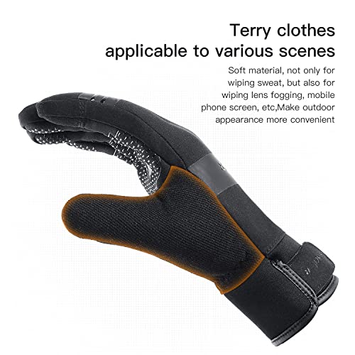 100% Waterproof Winter Gloves for Men Women Windproof Thermal with Touchscreen Finger, Anti-Slip Palm, Warm Hands for Cold Weather Running, Cycling, Driving, Hiking, Snow, Ski, Golf Black Medium