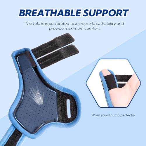 Trigger Thumb Splint, Thumb Spica Splint-Dequervains Tendonitis, CMC Joint Thumb Arthritis Brace, Thumb Stabilizer for Broken Thumb, Sprain, Ligament Tears, Fits Left & Right, S/M