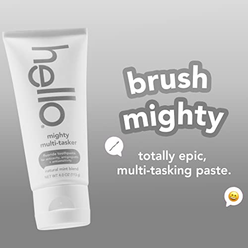 Hello Activated Charcoal Toothpaste, Fluoride Free with Activated Charcoal & Mighty Multitasker Fluoride Toothpaste, 8-in-1 Toothpaste with Minty Flavor, Anticavity