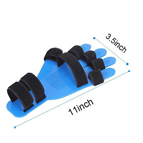 Finger Training Device Finger Orthotics Hand Splint with Wrist and Hand Brace Finger Mobility Hand Splints for Straightening Fingers Finger fingerboard rehabilitation training device (Blue) Blue