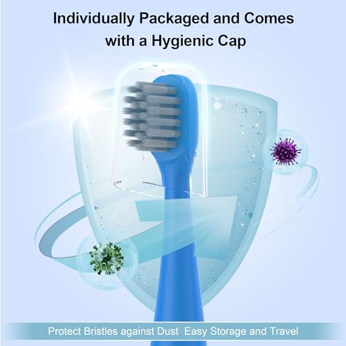 Replacement Toothbrush Heads 8 Pack for Burst Kids Blue and Pink Blue + Pink