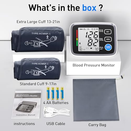 Automatic Upper Arm Blood Pressure Monitor 2 Cuff Sizes 1 monitor + 2 cuff sizes