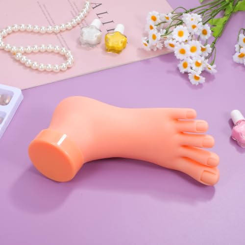 FRCOLOR Nail Art Training Tool Practice Foot Model for Acrylic Nails Pedicure Feet Manikin Nail Art Practice Model with Real Skin Touch 7.48 X 2.95 X 3.54 in Foot