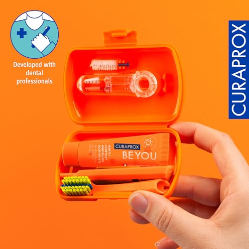 Curaprox Ortho Travel Set, Orange, Set with CS 5460 Ortho, Toothpaste, IDB