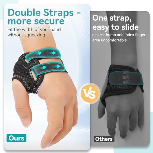 CMC Thumb Brace Left Hand, Mild Arthritis Relief Support Splint, Black, L Large