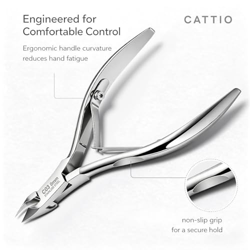 Cuticle Trimmer with Cuticle Pusher and Cutter, Professional Stainless Steel Nippers, Cutter Clippers, Cuticle Remover, Durable Pedicure Manicure Tools for Fingernails and Toenails Dead Skin