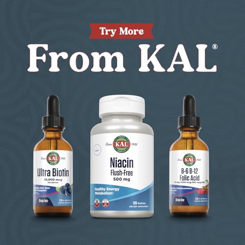 KAL Ultra Biotin 10000mcg DropIns, Natural Mixed Berry Flavor - 2 fl oz 2 Fl Oz (Pack of 1)