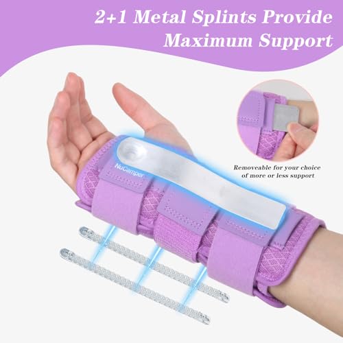 NuCamper Wrist Brace for Carpal Tunnel Wrist Support Right Hand Purple Purple-Right S/M