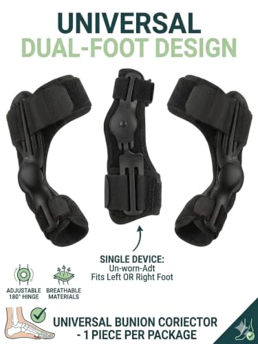 Bunion Corrector for Women and Men – Professional Big Toe Straightener & Hallux Valgus Relief Splint – Adjustable Bunion Pads & Toe Spacers for Pain Relief, Day & Night Support For Both Feet.