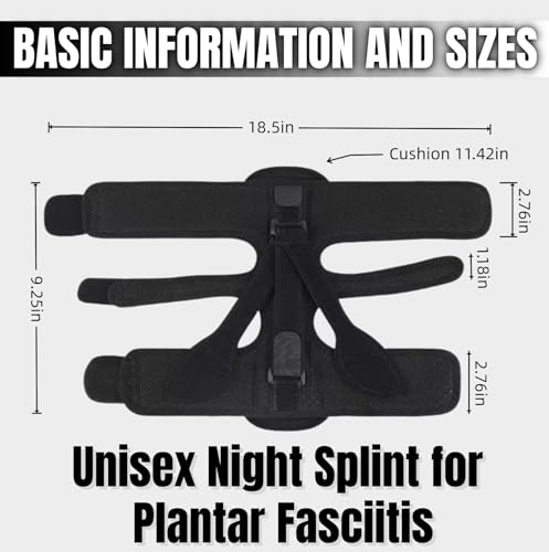 Upgraded Plantar Fasciitis Night Splint (Black) Black 1
