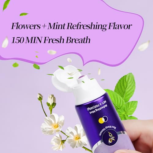3PCS Purple Whitening Toothpaste -Tone-Up Formula,Stain Remover, Plaque Remover,Appropriate for Sensitive Teeth-150MIN Mint Bubble Mint 1.23 Ounce (Pack of 3)