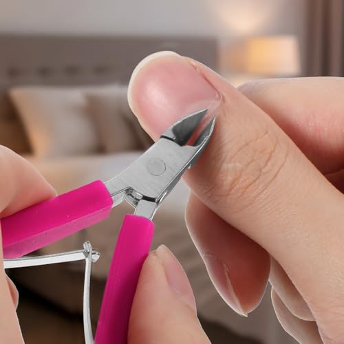 Cuticle Trimmer,Stainless Steel Cuticle Clippers with Non-Slip Silicone Handle,Professional Nail Trimmer Remover Tool for Manicure And Pedicure