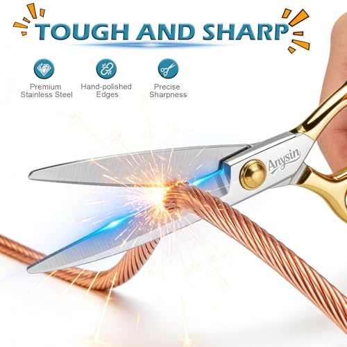 Professional Hair Cutting Scissors, Barber Shears with Razor Sharp Handcrafted Blades, Premium Stainless Steel for Salon Quality Home Use & Gift Box 5.5 inch
