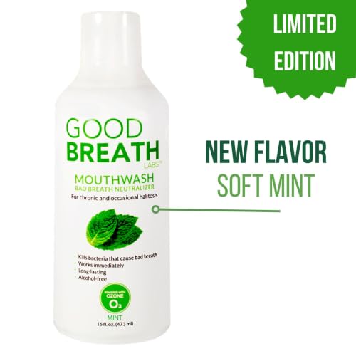 Goodbreath Mouthwash - Mint Mouth Rinse for Chronic Halitosis - New Ozone Technology Oral Rinse - Halitosis Treatment & Bad Breath Neutralizer - Mouthwash for Gum Diseases - Alcohol-Free | 16 Oz 16 Fl Oz (Pack of 1)