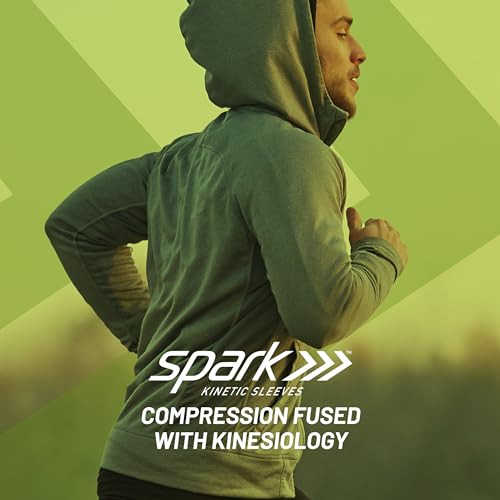 Spark Brownmed Kinetic Calf - Compression Calf Sleeve with Embedded Kinesiology Tape - Calf Brace for Running, Shin Splints & Cycling - Leg Compression Sleeve for Men & Women - Medium